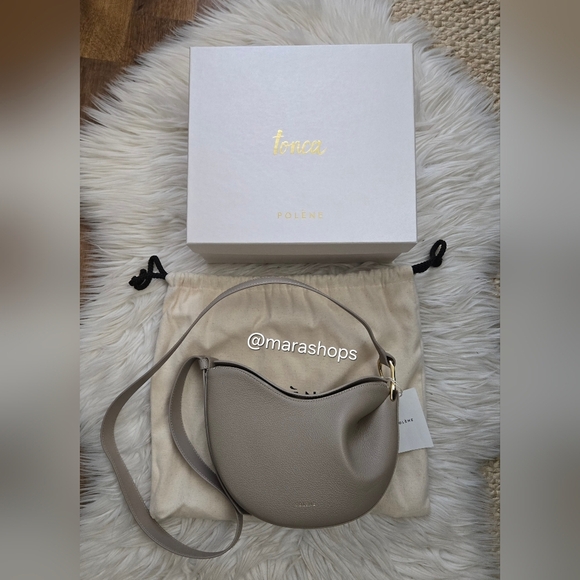 Polene Textured Taupe Tonca Bag - Picture 1 of 10